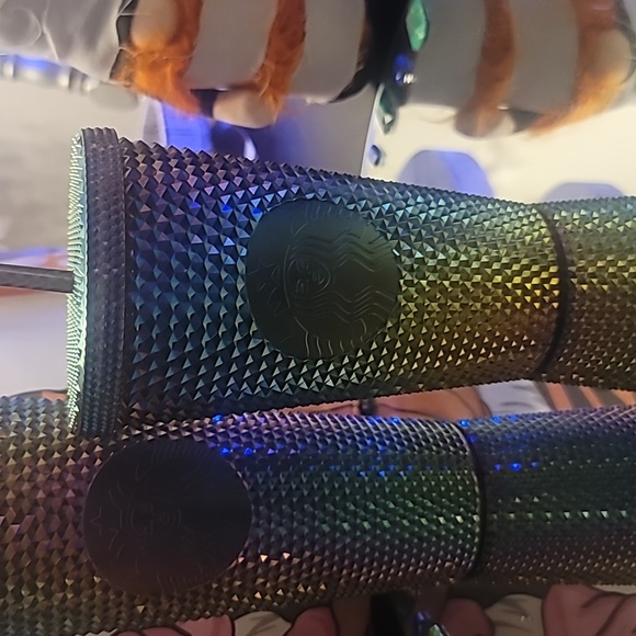 💙Starbucks '23 Fall Oil Slick Rainbow Blk Bling Studded Tumbler💜 - Picture 6 of 8